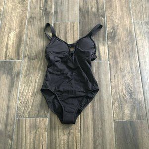 Seafolly Women's Deep V Plunge Maillot One Piece Swimsuit, Active Black, 4 US